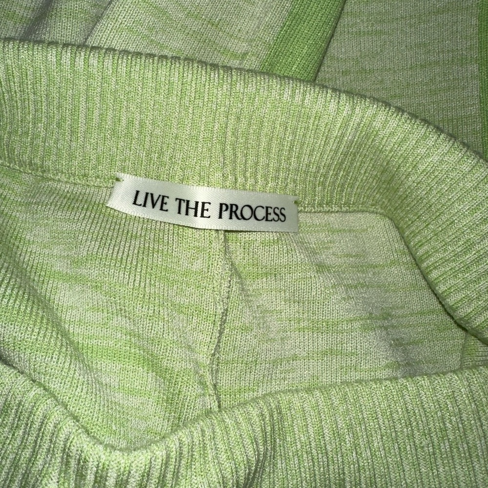 Live the Process “Marl” matcha green knit lounge casual pants w pockets XS - Picture 5 of 10